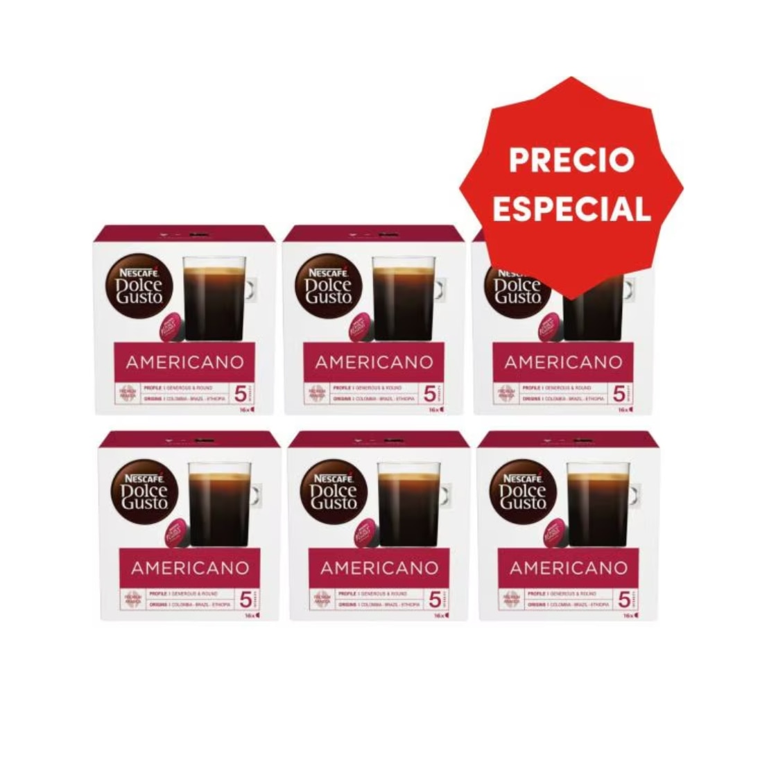 cajas de cápsulas de café americano Dolce Gusto