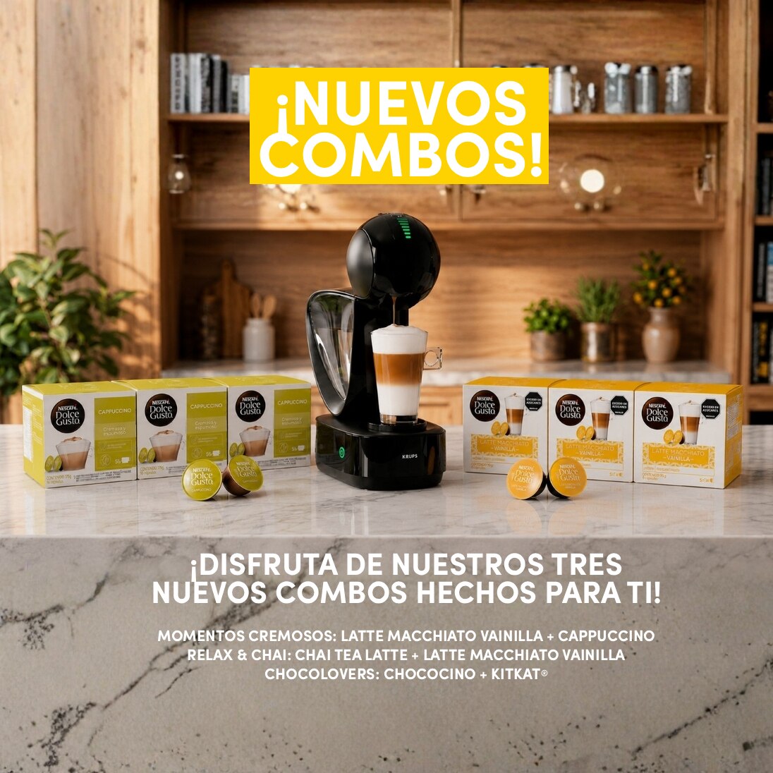 cajas de capsulas de cafe con maquina de cafe al lado